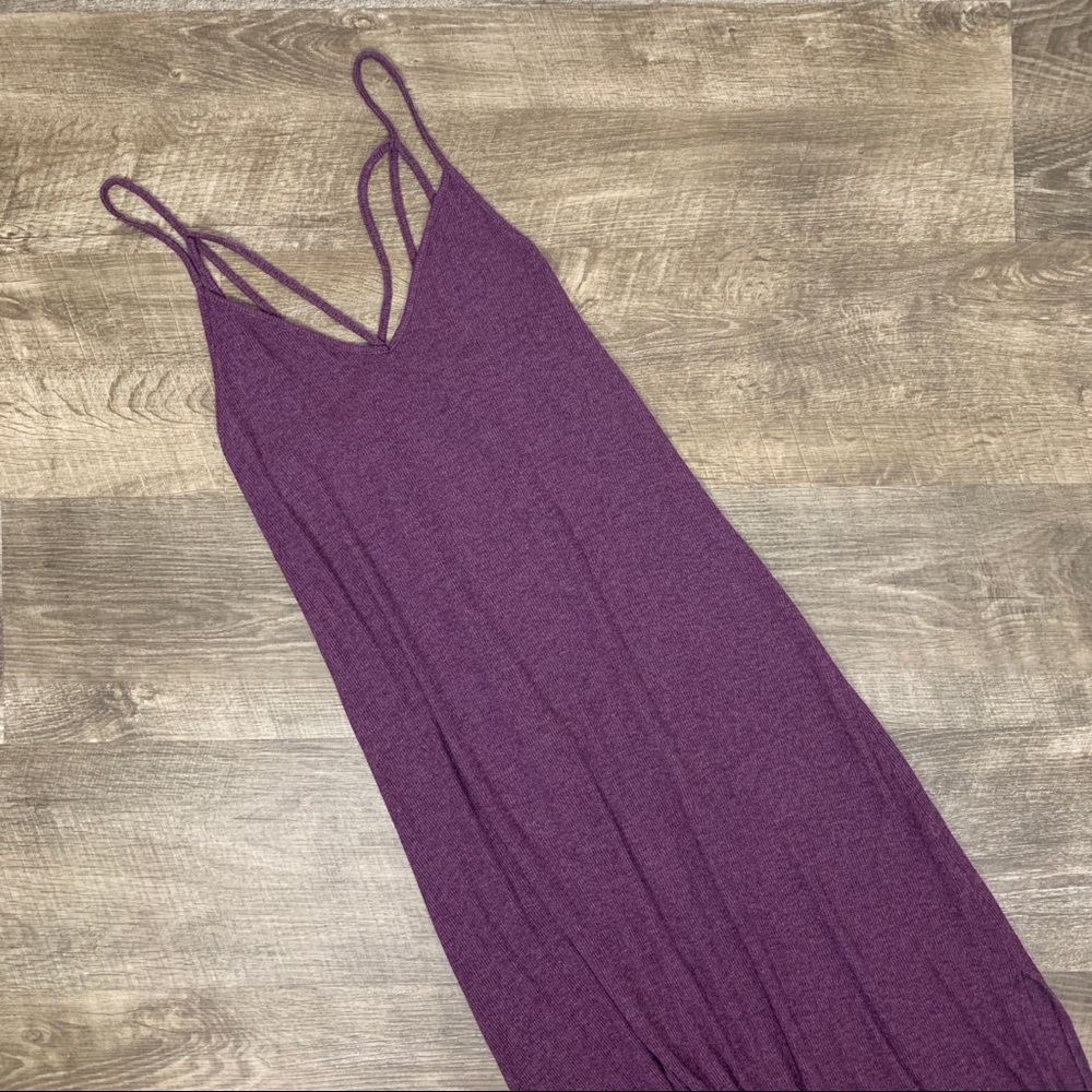 AMERICAN EAGLE Ribbed Strappy Slit Maxi Dress